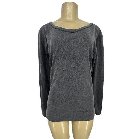 Zyia Active Tops - Zyia XL Active Gray Seamless Long Sleeve Performance Athletic Shirt Top I36